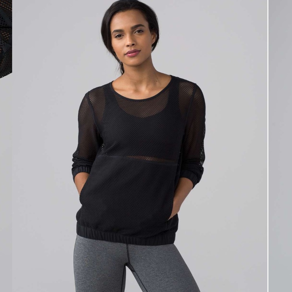 Lululemon Mesh On Mesh Pop Over Black size 8/10 fit